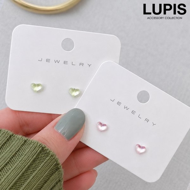 クリアカラープチハートピアス【小さめ S925ポスト】 | LUPIS | 詳細画像1 