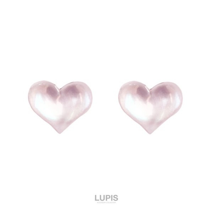 ピンク | クリアカラープチハートピアス【小さめ S925ポスト】 | LUPIS