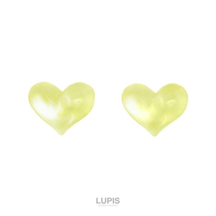 イエロー | クリアカラープチハートピアス【小さめ S925ポスト】 | LUPIS