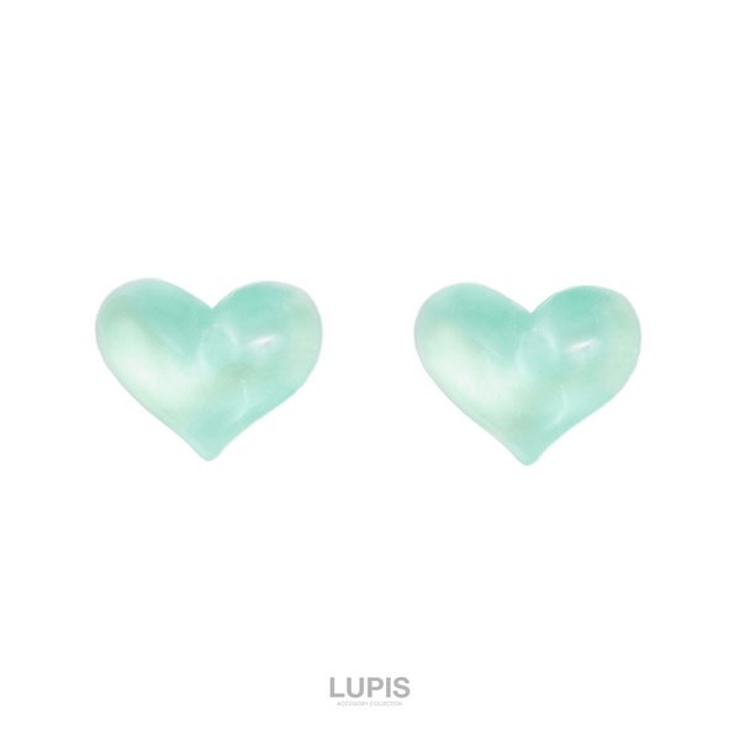 グリーン | クリアカラープチハートピアス【小さめ S925ポスト】 | LUPIS