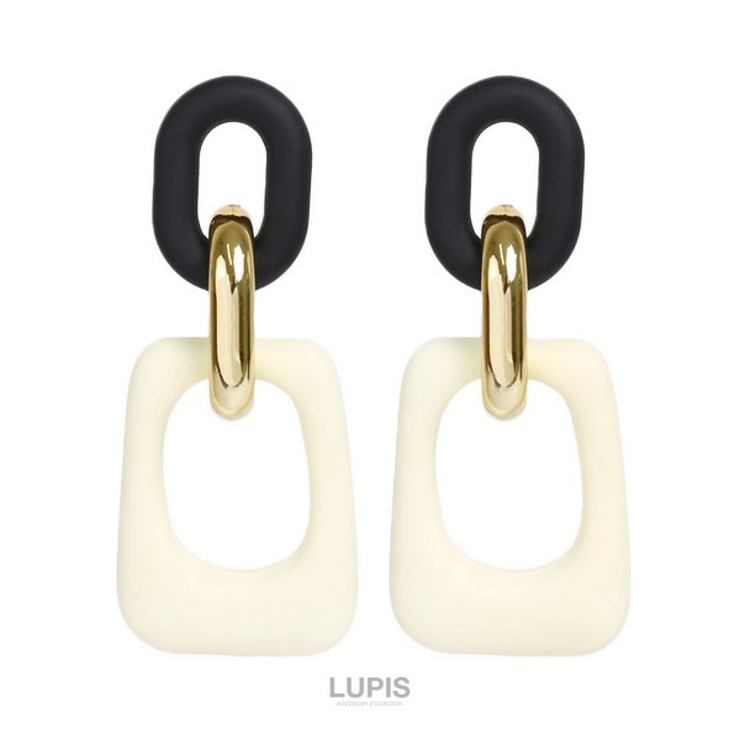 【S925ポスト】マット×メタルBIGチェーンピアス | LUPIS | 詳細画像5 