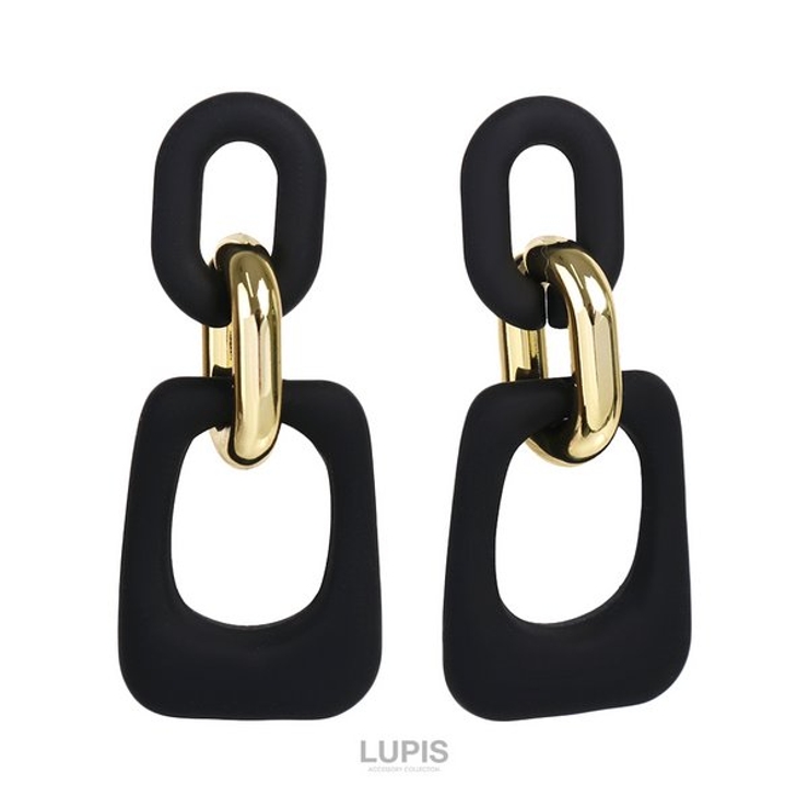 【S925ポスト】マット×メタルBIGチェーンピアス | LUPIS | 詳細画像7 