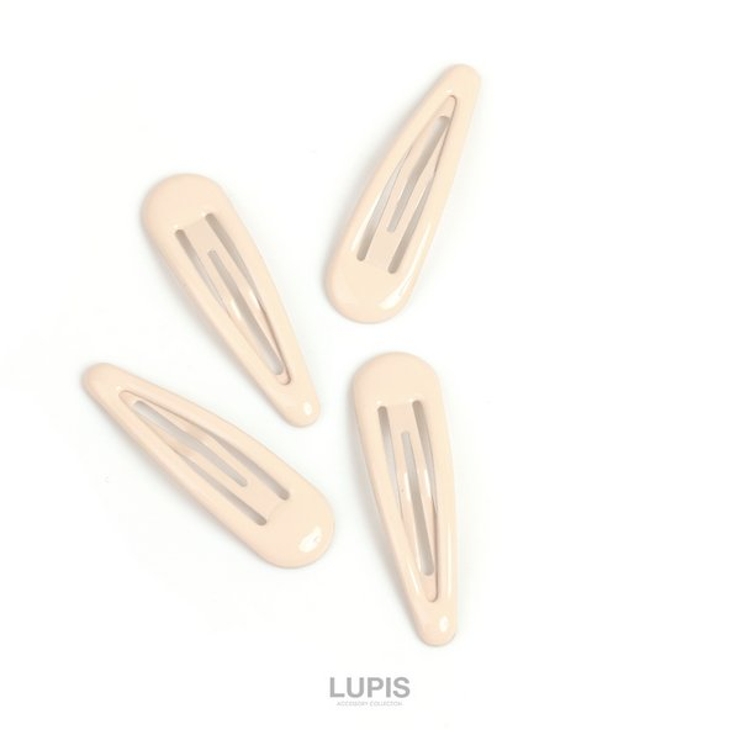 ベージュ | シンプルパッチンヘアピンセット【小さめ 4本セット ヘアアクセサリー】 | LUPIS