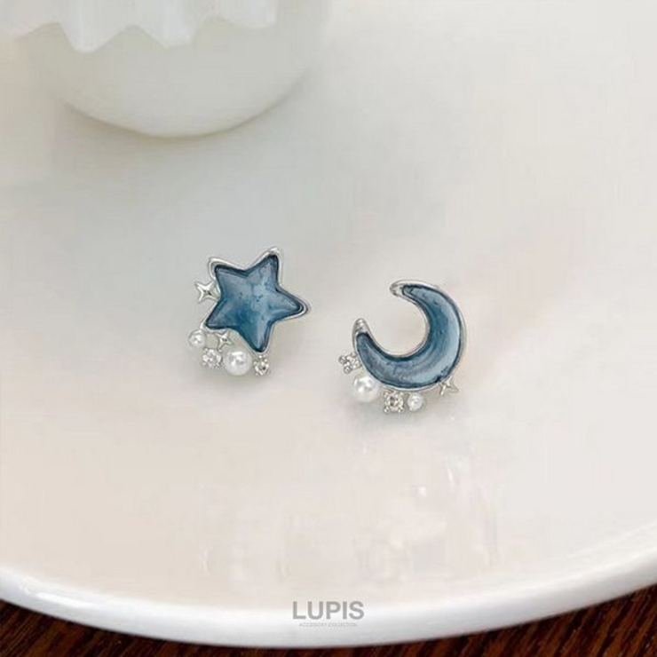【S925ポスト】ブルームーン×スターピアス | LUPIS | 詳細画像2 