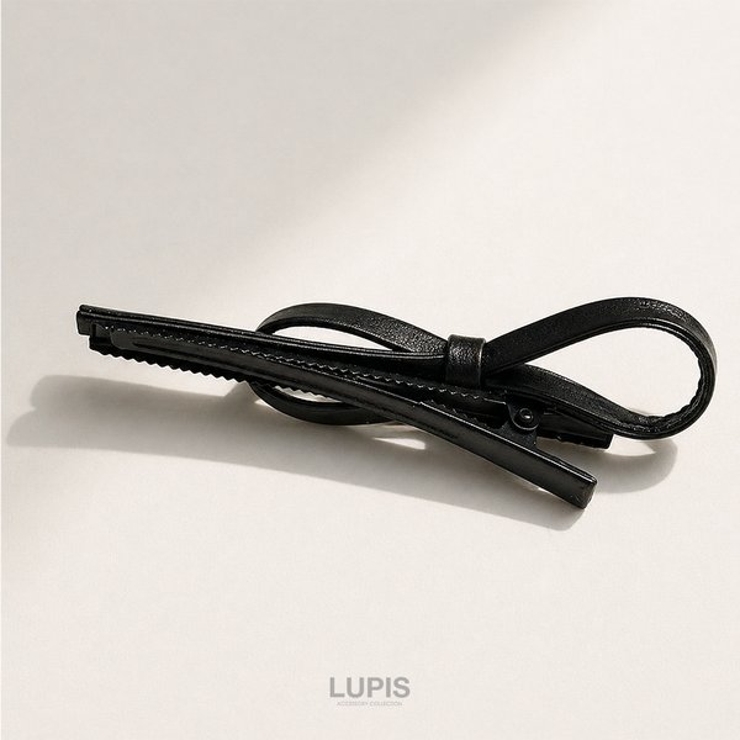 ≪1個入り≫レザー調リボンヘアクリップ | LUPIS | 詳細画像4 