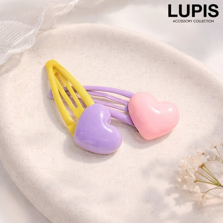 バイカラーハートぱっちんヘアピン | LUPIS | 詳細画像1 