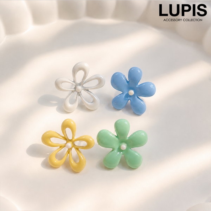 【S925ポスト】パステルバイカラーフラワーピアス | LUPIS | 詳細画像1 