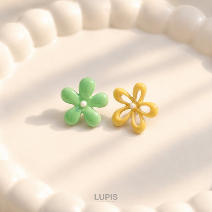 【S925ポスト】パステルバイカラーフラワーピアス | LUPIS | 詳細画像2 