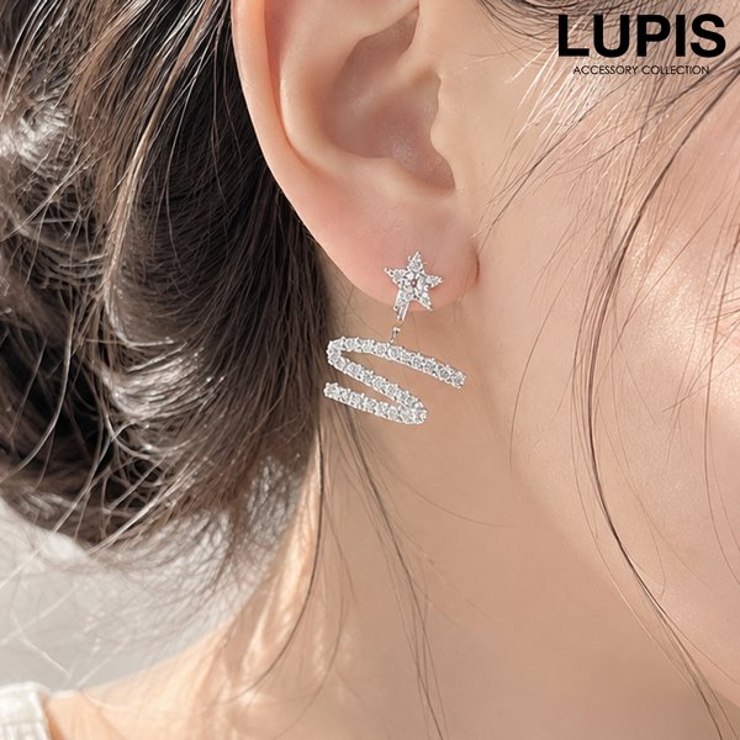 スター×Sラインバックキャッチピアス | LUPIS | 詳細画像1 
