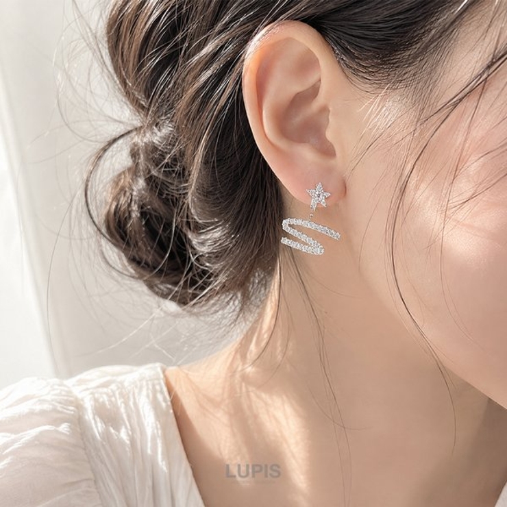 スター×Sラインバックキャッチピアス | LUPIS | 詳細画像4 