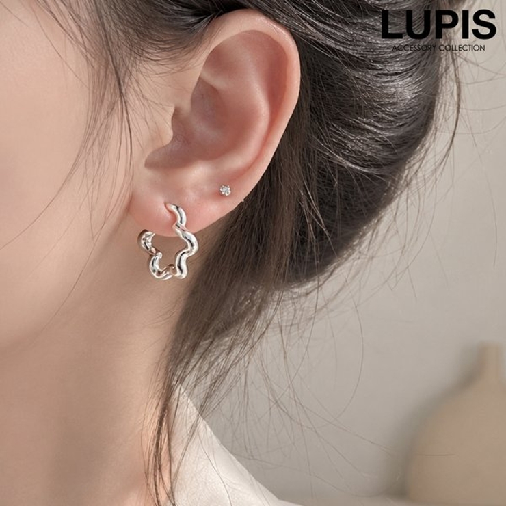 ウェーブフラワーフープピアス | LUPIS | 詳細画像1 