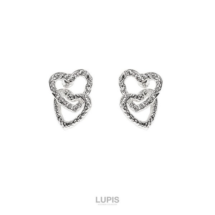 【S925ポスト】2連ハートピアス | LUPIS | 詳細画像2 