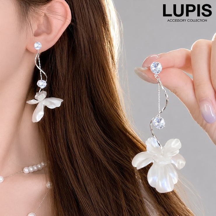 ツイストラインBIGフラワーピアス | LUPIS | 詳細画像1 