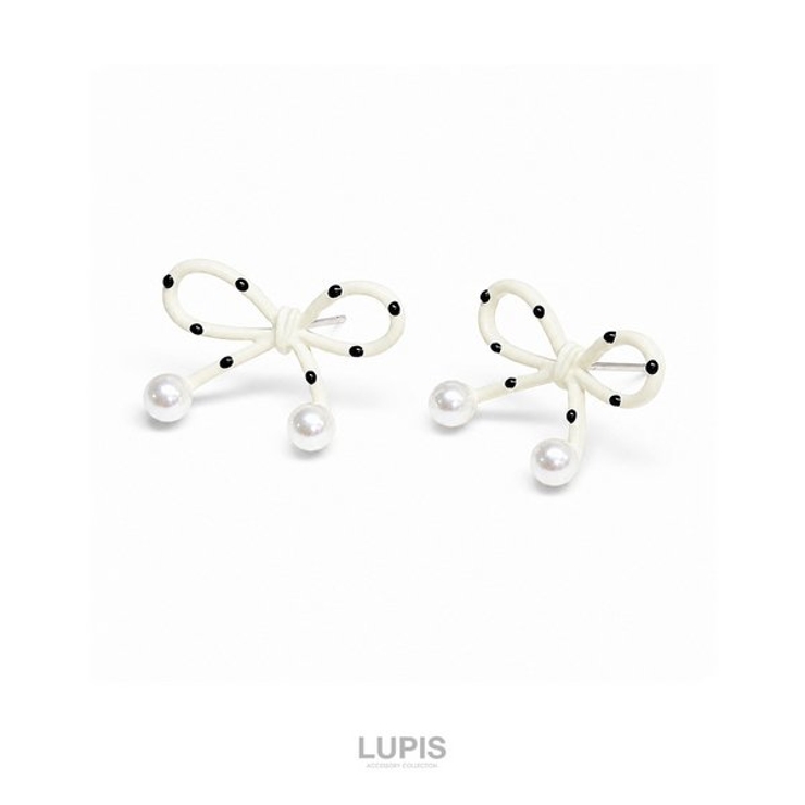 【S925ポスト】ドットリボンピアス | LUPIS | 詳細画像3 