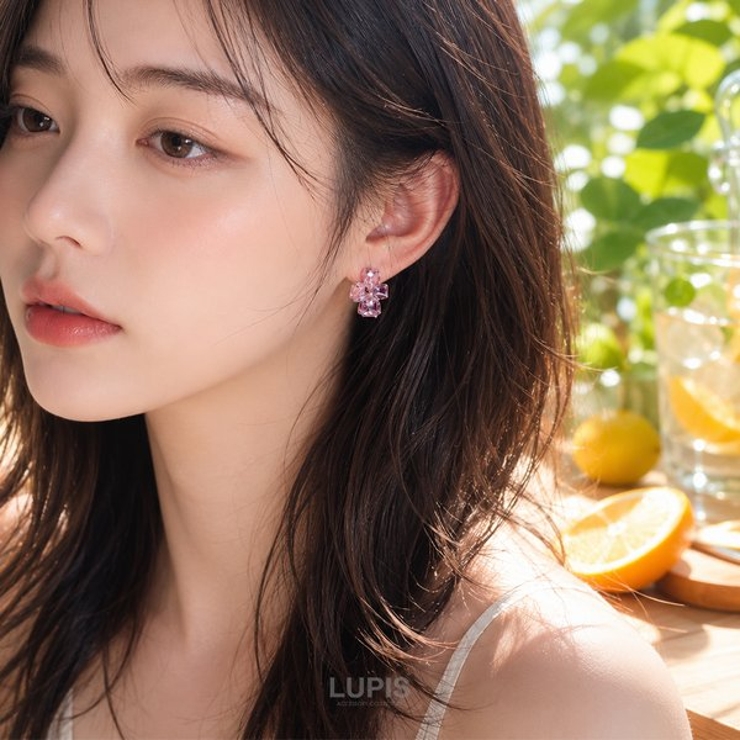 【S925ポスト】クリスタルキューブピアス | LUPIS | 詳細画像4 