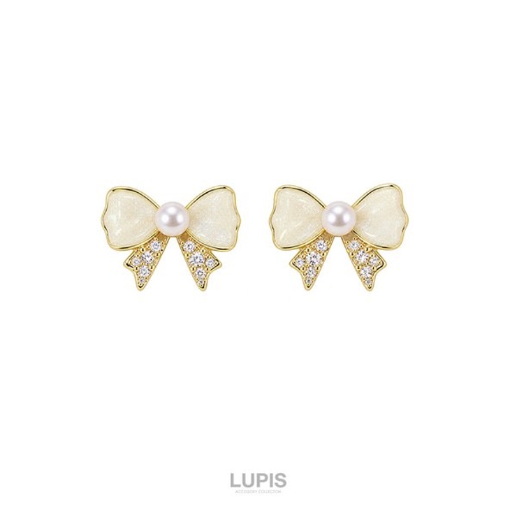 【S925ポスト】マーブルリボンピアス | LUPIS | 詳細画像4 