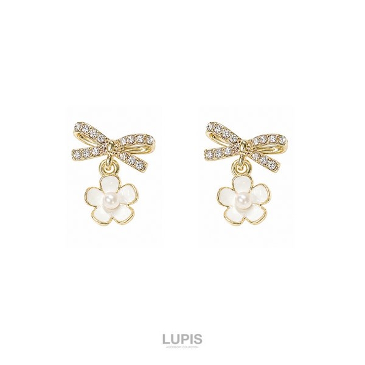 【S925ポスト】リボン×フラワーピアス | LUPIS | 詳細画像3 