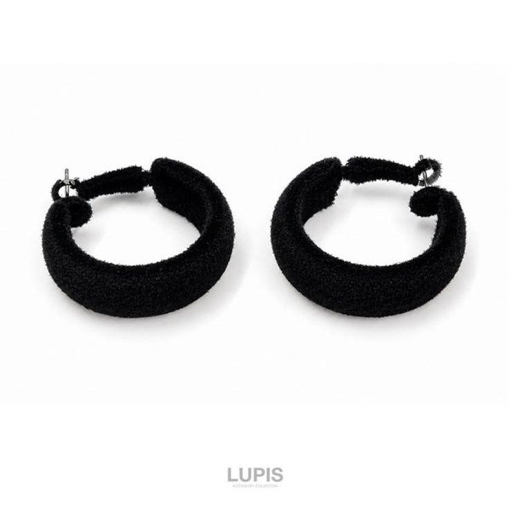 【S925ポスト】ベロア調ワイドフープピアス | LUPIS | 詳細画像3 