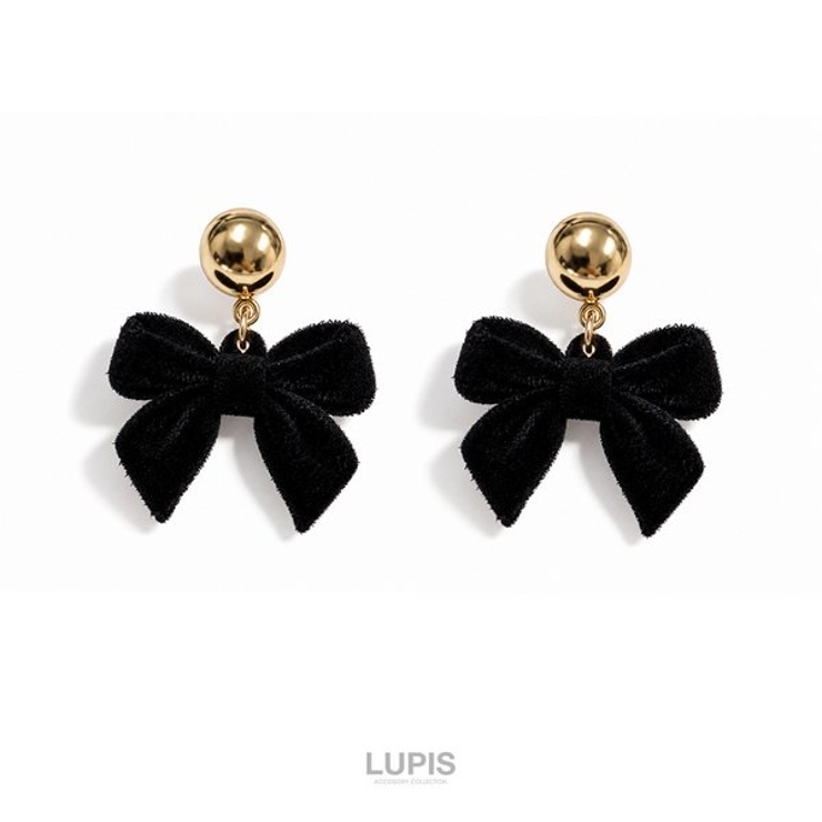 ベロア調リボンピアス | LUPIS | 詳細画像5 