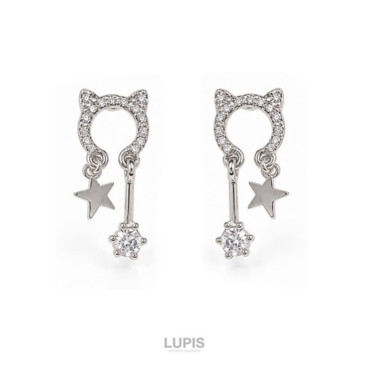 【S925ポスト】キャット×スタースウィングピアス | LUPIS | 詳細画像2 