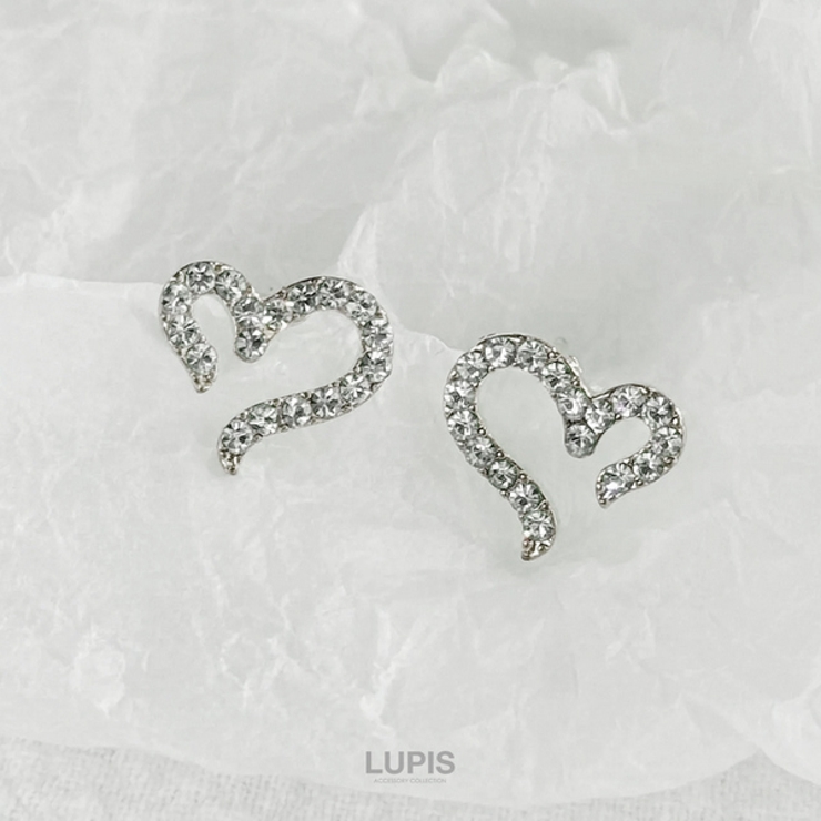 オープンハートキラキラピアス | LUPIS | 詳細画像3 