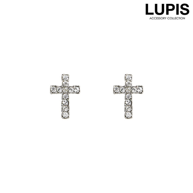 クロスラインストーンピアス | LUPIS | 詳細画像1 