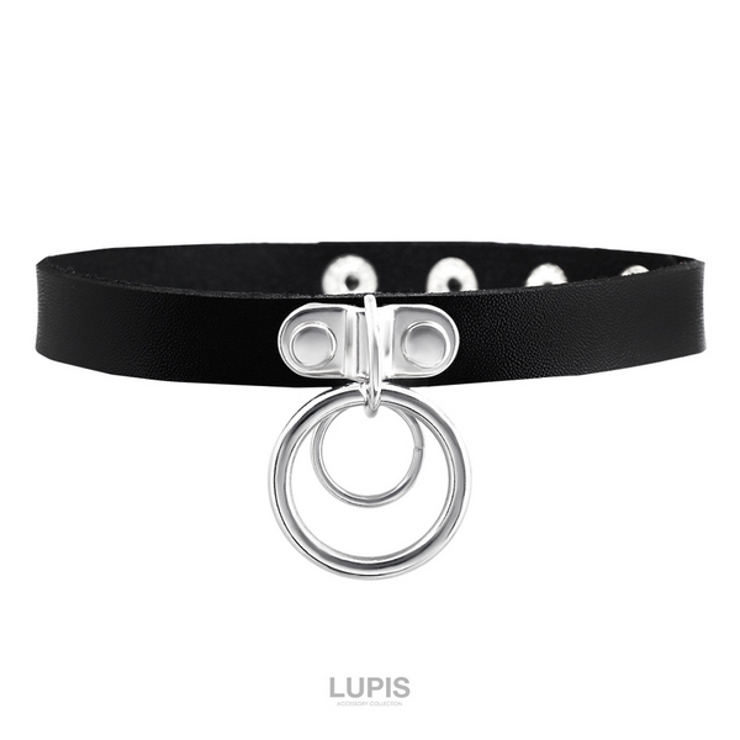 ダブルリングレザーチョーカーネックレス[品番：LPSA0002134]｜LUPIS