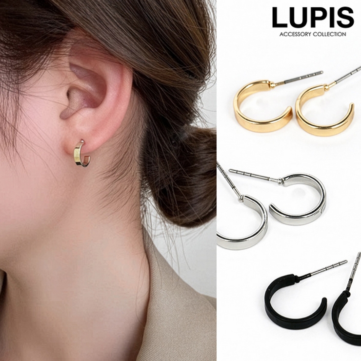 プレートハーフフープピアス | LUPIS | 詳細画像1 