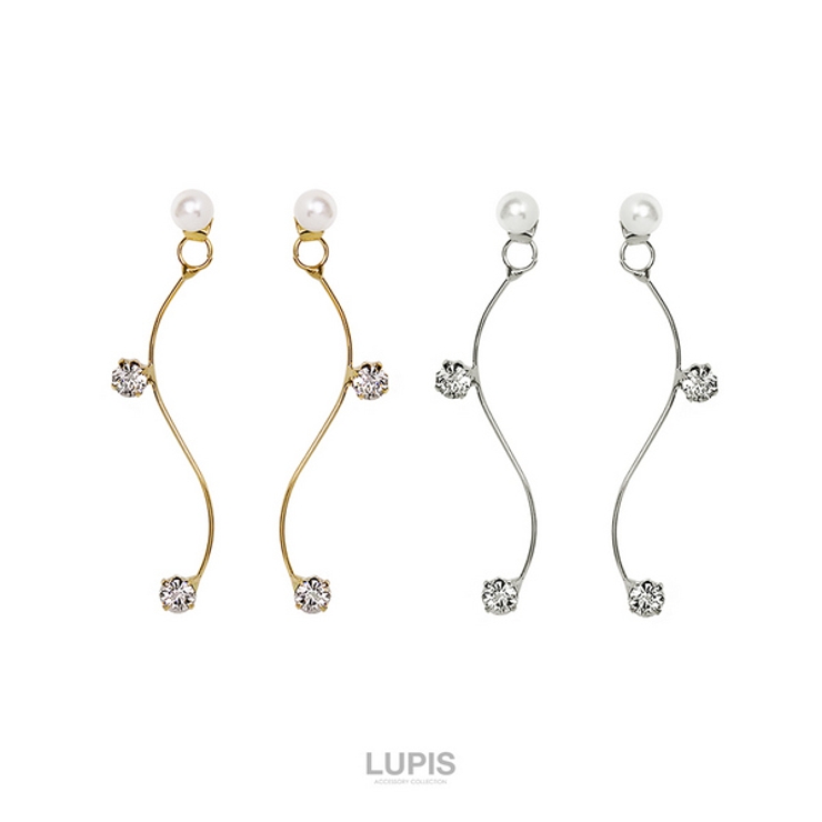 カーブストーンバックキャッチピアス【2way】 | LUPIS | 詳細画像3 