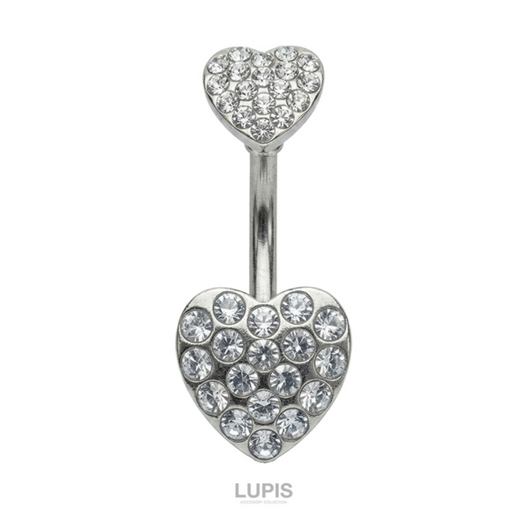 【14G】ハートパヴェバナナバーベルボディピアス・へそピアス | LUPIS | 詳細画像3 