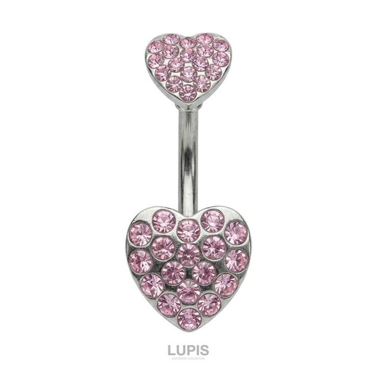 【14G】ハートパヴェバナナバーベルボディピアス・へそピアス | LUPIS | 詳細画像4 