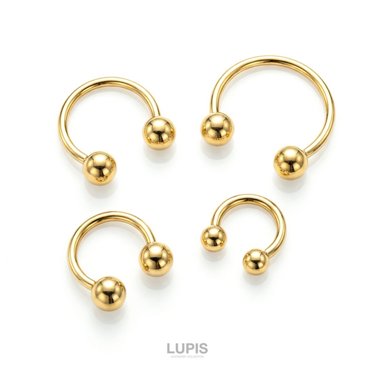 【16G】ゴールドシンプルサーキュラーバーベルボディピアス | LUPIS | 詳細画像2 