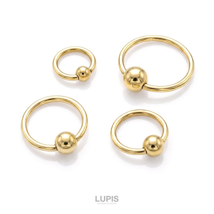 【14G】ゴールドシンプルキャプティブビーズリングボディピアス | LUPIS | 詳細画像2 