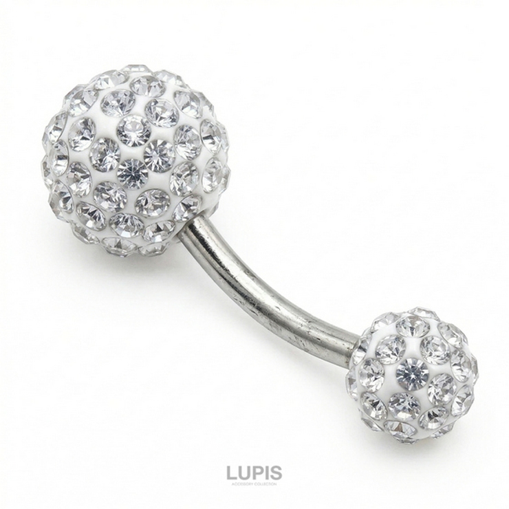 【14G】カラーパヴェバナナバーベルボディピアス・へそピアス | LUPIS | 詳細画像2 