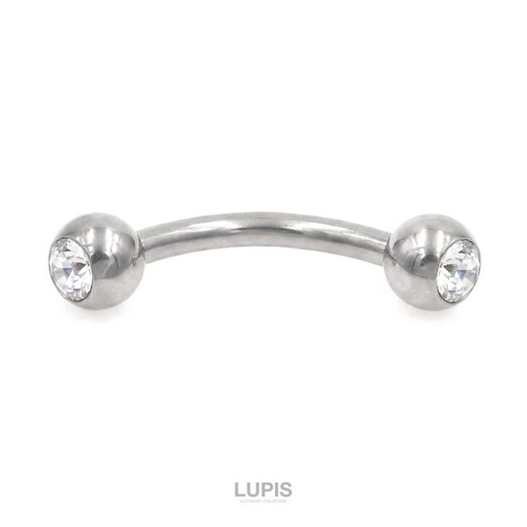 【16G】ダブルジュエルバナナバーベル・へそピアス | LUPIS | 詳細画像2 