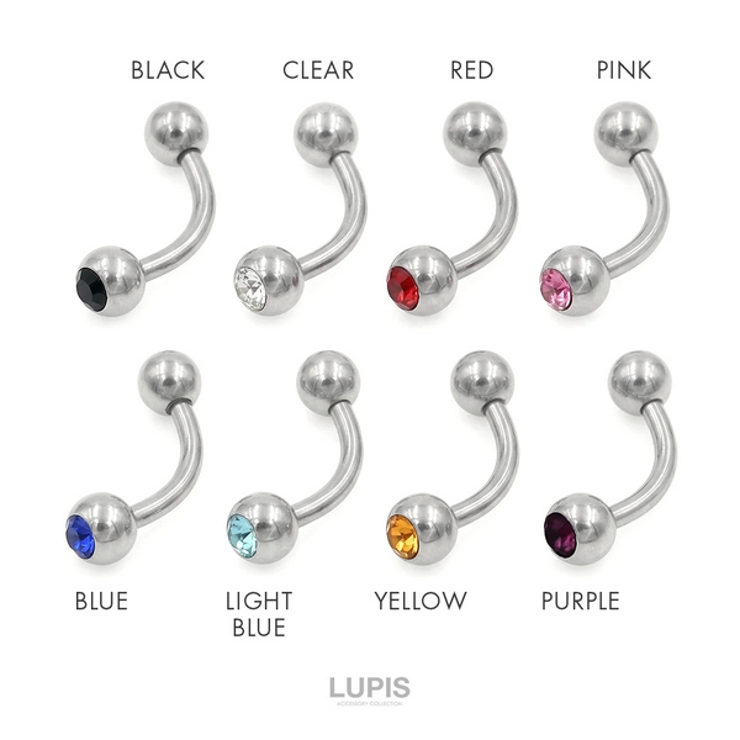 【16G】ダブルジュエルバナナバーベル・へそピアス | LUPIS | 詳細画像3 