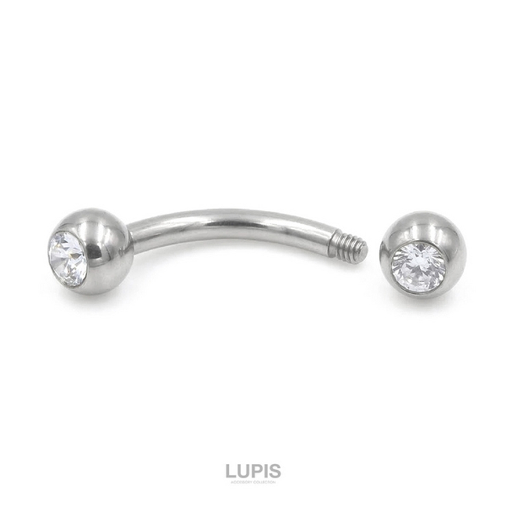 【16G】ダブルジュエルバナナバーベル・へそピアス | LUPIS | 詳細画像4 
