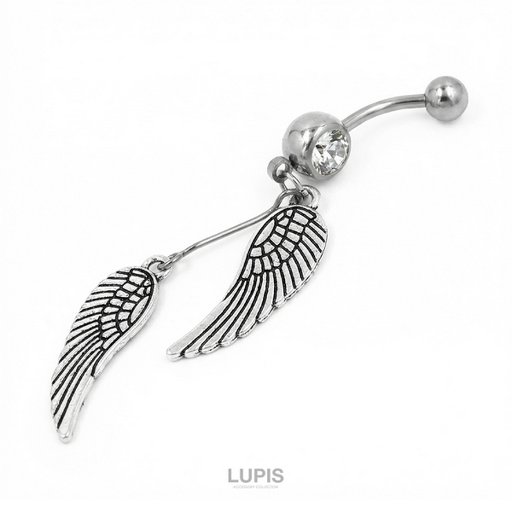 【14G】ツインウイングバナナバーベルボディピアス・へそピアス | LUPIS | 詳細画像2 