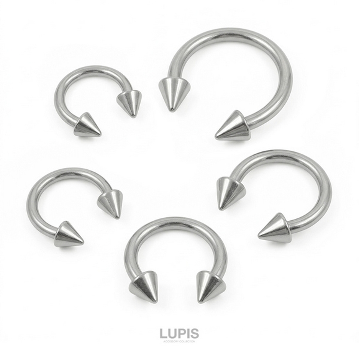 【16G】コーンヘッドシルバーサーキュラーバーベルボディピアス | LUPIS | 詳細画像2 