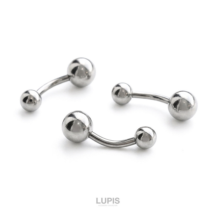 【14G】スタンダードシルバーバナナバーベルボディピアス・へそピアス | LUPIS | 詳細画像2 