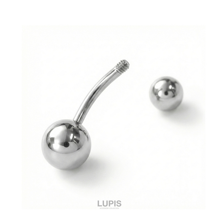 【14G】スタンダードシルバーバナナバーベルボディピアス・へそピアス | LUPIS | 詳細画像3 