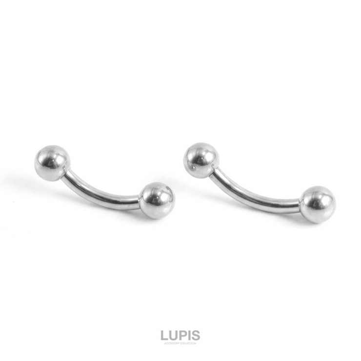 【16G】シルバーシンプルバナナバーベルボディピアス・へそピアス | LUPIS | 詳細画像2 