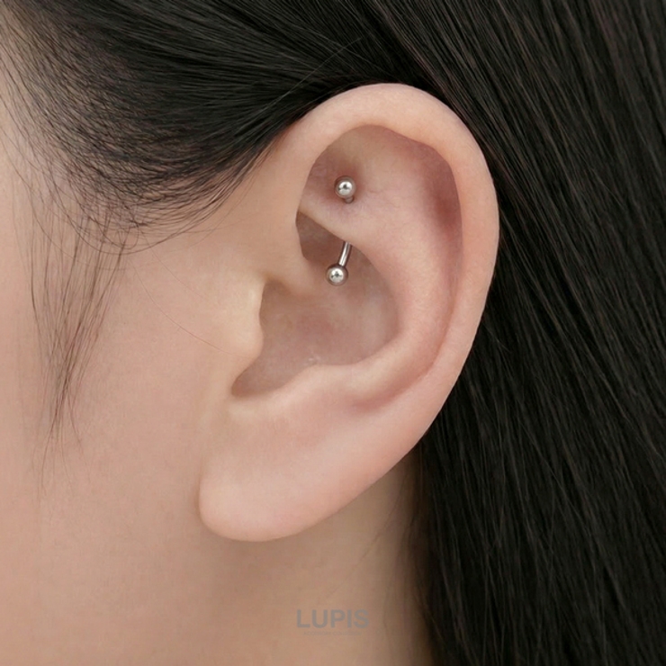 【16G】シルバーシンプルバナナバーベルボディピアス・へそピアス | LUPIS | 詳細画像4 
