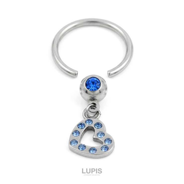 【16G】ハートチャームキャプティブジュエルビーズリングボディピアス | LUPIS | 詳細画像4 