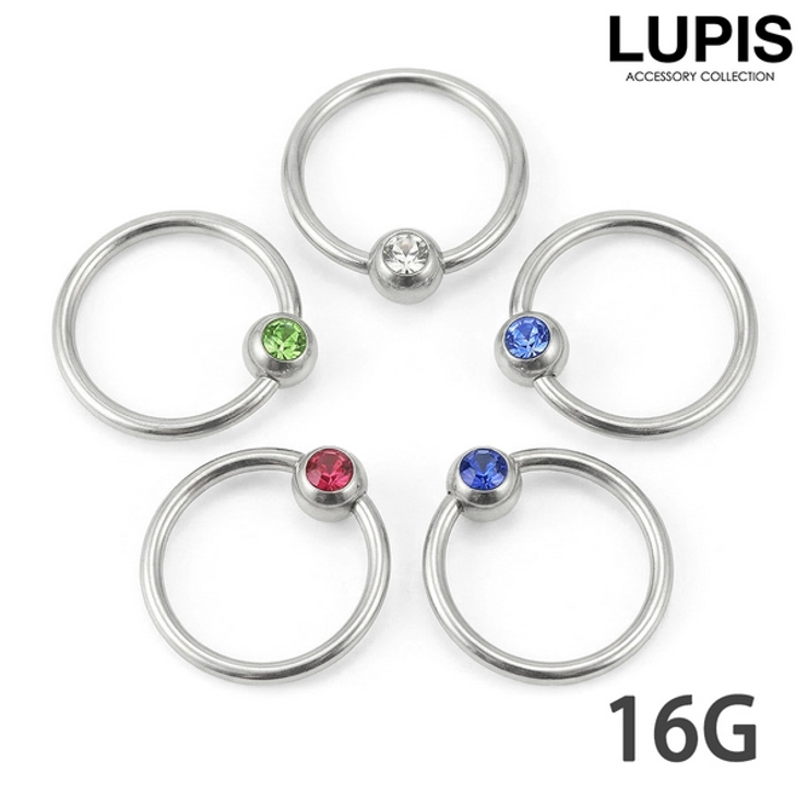 【16G】カラージュエルキャプティブビーズリングボディピアス | LUPIS | 詳細画像1 