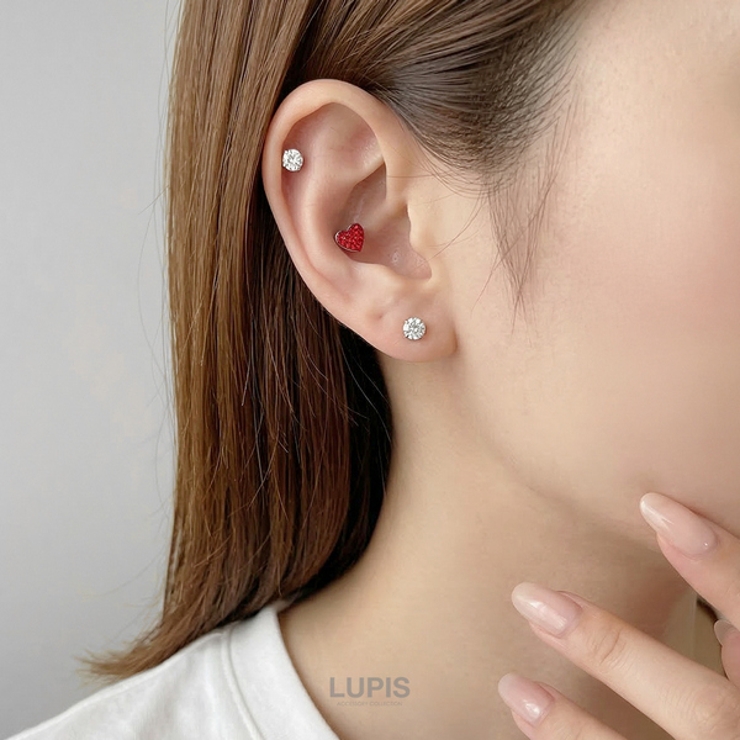 【16G】パヴェカラーハートストレートバーベルボディピアス | LUPIS | 詳細画像4 