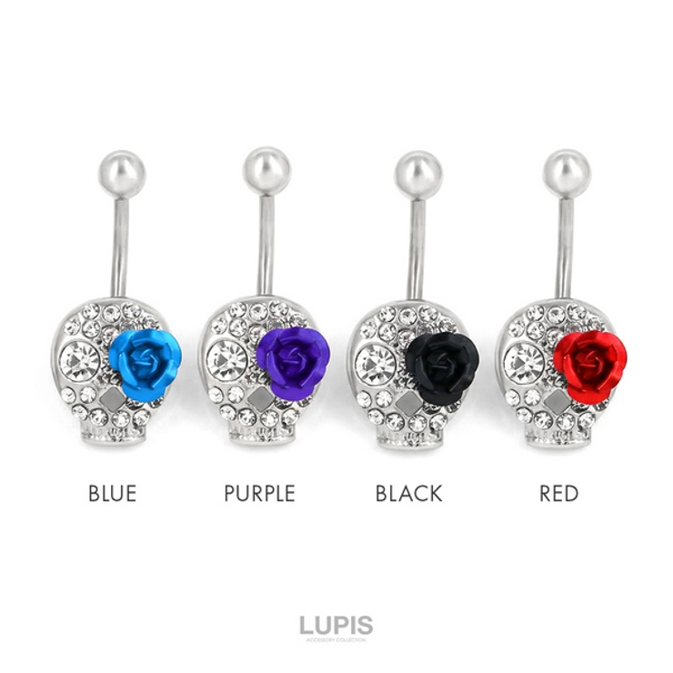 【14G】パヴェスカルフラワーバナナバーベルボディピアス・へそピアス | LUPIS | 詳細画像3 