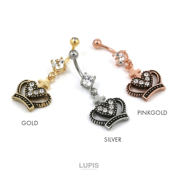 【14G】アンティーククラウンジュエルバナナバーベルボディピアス・へそピアス | LUPIS | 詳細画像3 