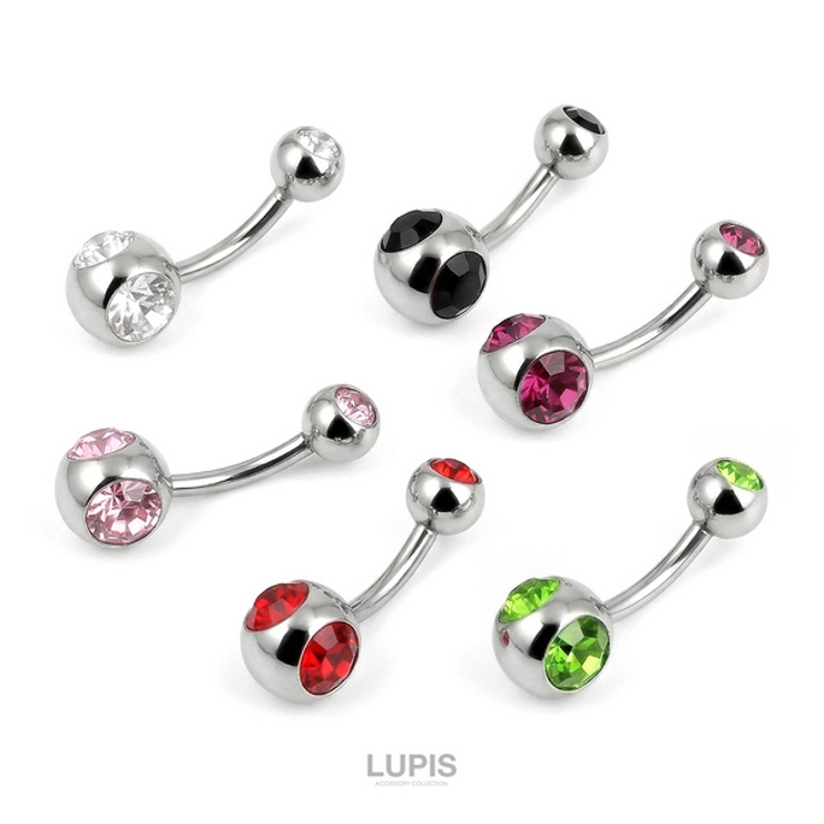 【14G】ジュエルバナナバーベルボディピアス・へそピアス | LUPIS | 詳細画像2 