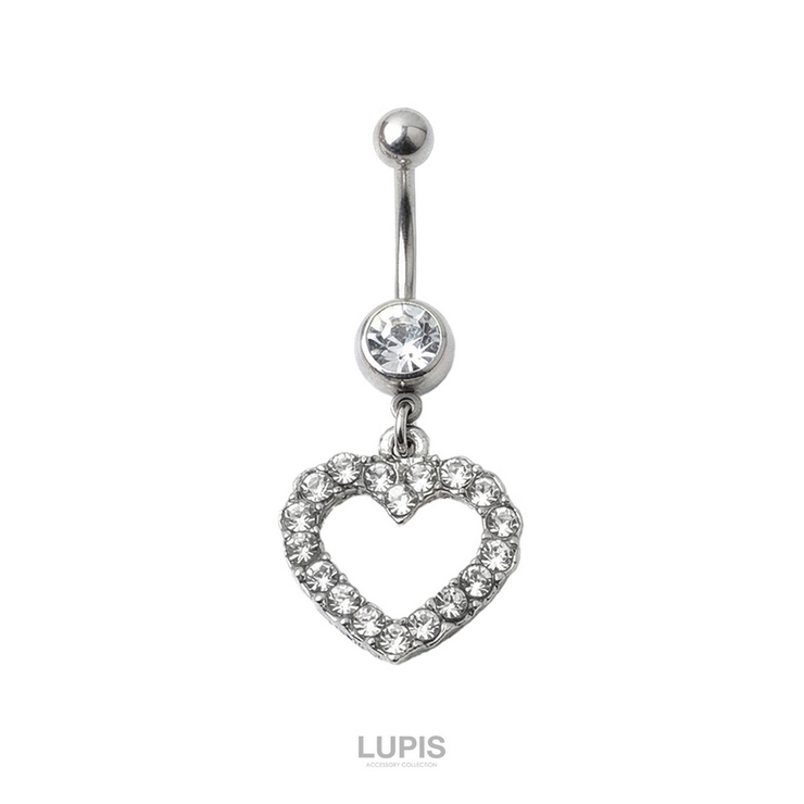 【14G】ハート＆ジュエルバナナバーベルボディピアス・へそピアス | LUPIS | 詳細画像2 